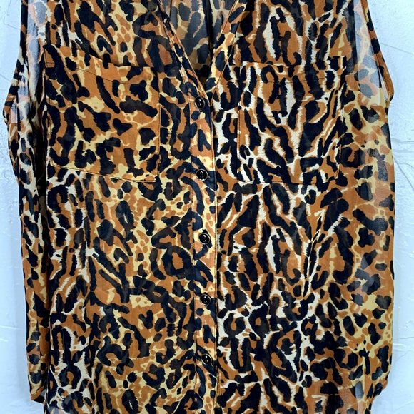 MINKPINK Leopard Sleeveless Sheer Blouse - Picture 3 of 4